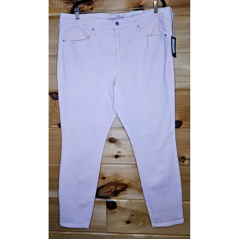 NEW NWT WOMEN 18/34R UNIVERSAL THREAD HIGH RISE SKINNY JEANS PEACH PANTS STRETCH